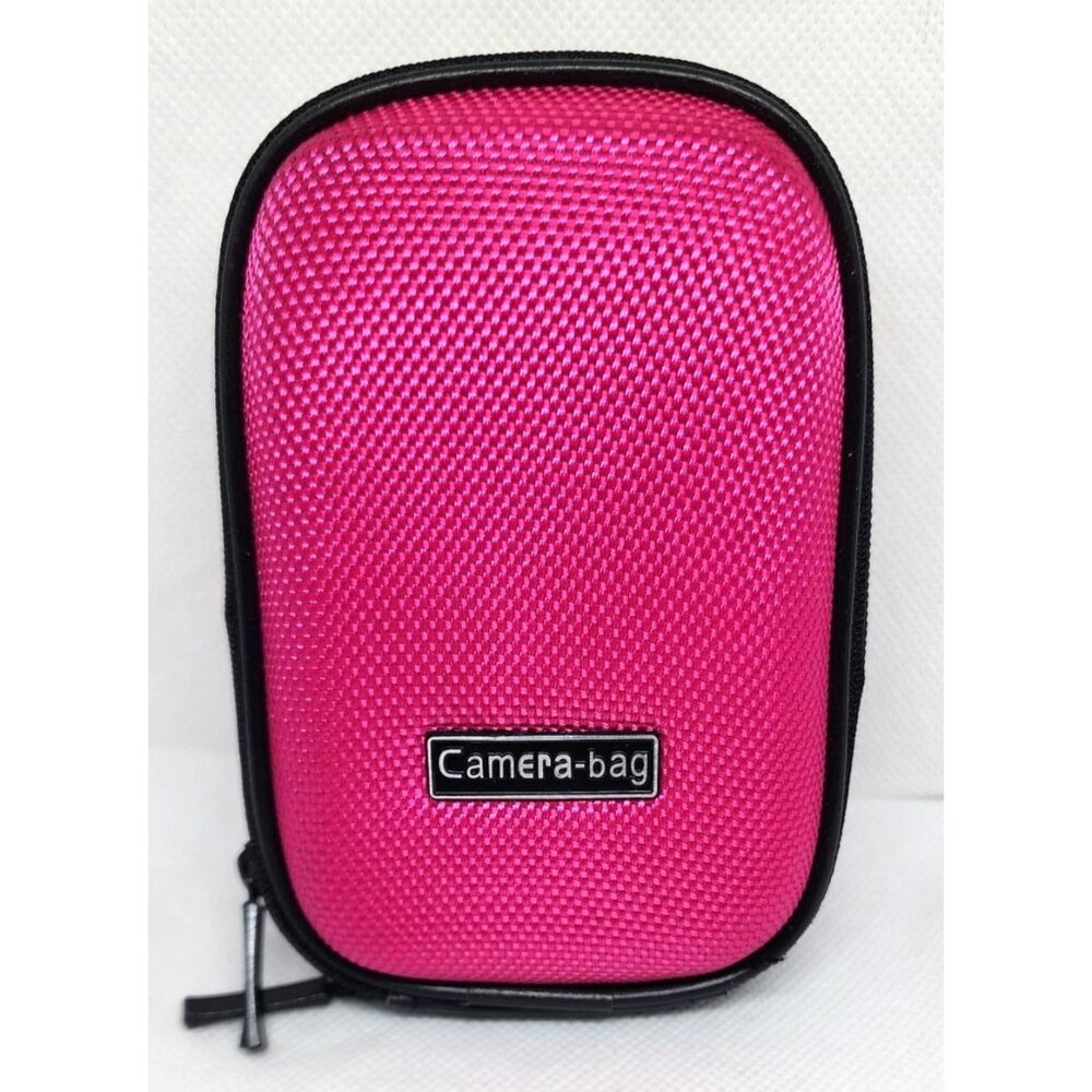 Durable Pink Camera Bag/Wallet with Belt Clip and Hand Bracelet - Hard Shell
